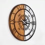 Wallity Reloj de Pared Decorativo de Madera en Nogal y Negro
